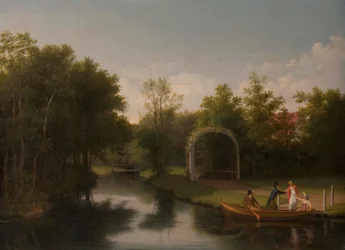 Cenador en el parque de la mansión Sanderumgård